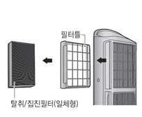 전문필터 교체방법 전문필터틀에서 전문필터를 빼는 이미지